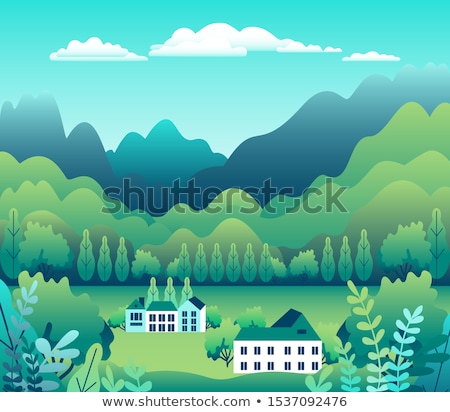 Rural House On The Green Hill ストックフォト © CoSveta