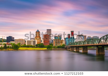 Stock photo: Portland City Skyline Reflection On Willamette River