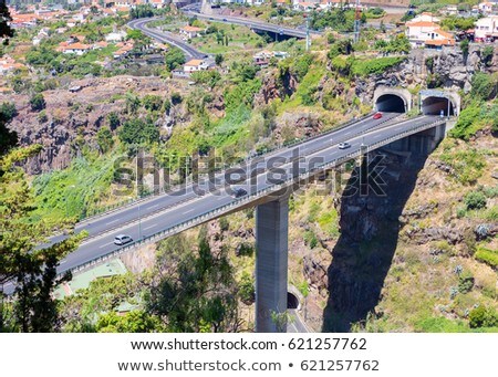 [[stock_photo]]: Highway And Overpass Through Tunnels On Madeira Portugal