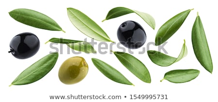 Foto stock: Black Olives And Branch