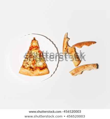 Stock photo: Top View Flat Lay Photograph Of Tasty Italian Pizza On White Background