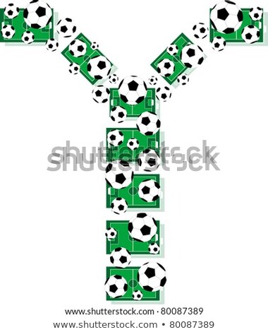 Y Alphabet Football Letters Made Of Soccer Balls And Fields Zdjęcia stock © fotoscool