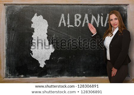 Teacher Showing Map Of Albania On Blackboard [[stock_photo]] © vepar5