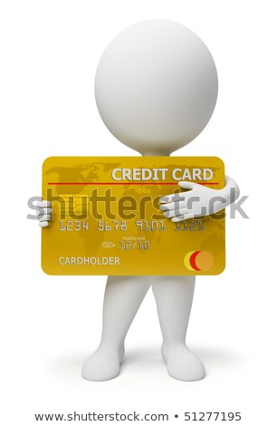 Stock photo: 3d Small People - Credit Card