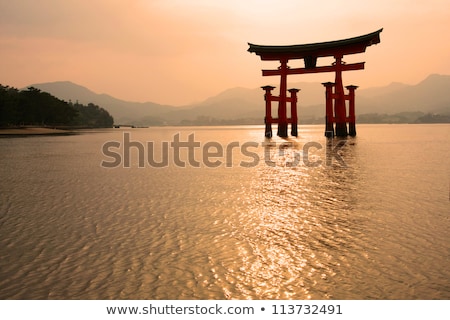 [[stock_photo]]: Torii Gate Of A Temple During Sunset