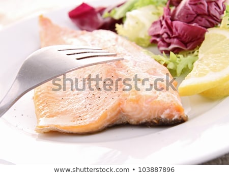 Stockfoto: Grilled Fish And Vegeatbles