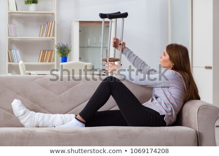 Unhappy Handicapped Woman With Crutches Stock photo © Elnur