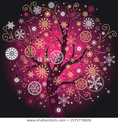 Stock fotó: Abstract Red Winter With Snowflakes Eps 8