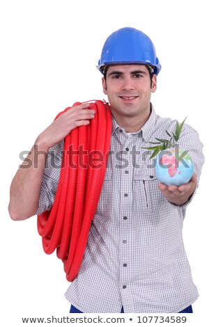 Stockfoto: Craftsman Holding A Globe