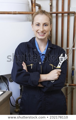 Stock fotó: Female Apprentice Plumber