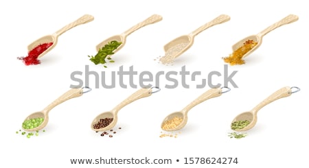 Stock photo: Rice On Wooden Ladle
