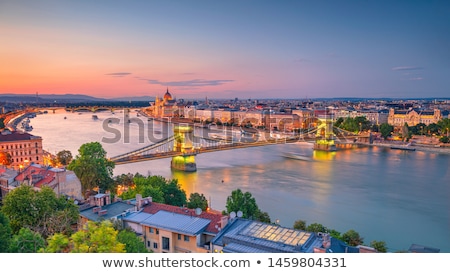 ストックフォト: Chain Bridge On Danube River Budapest Cityscape