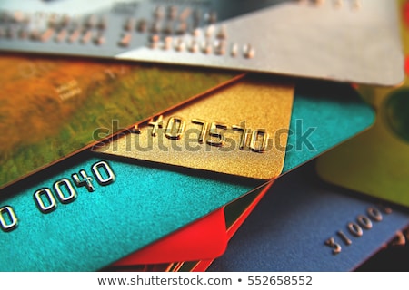 Foto stock: Close Up Stacking Credit Cards