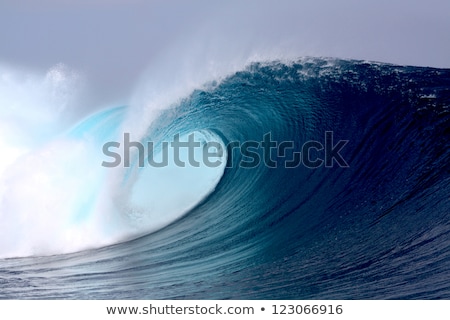 Foto stock: Large Blue Surfing Wave