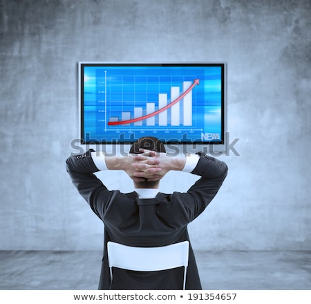 Foto stock: Businessman Looking To Plasma Panel