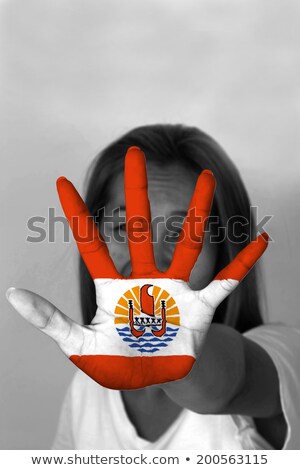 Stock photo: People With Flag Of French Polynesia