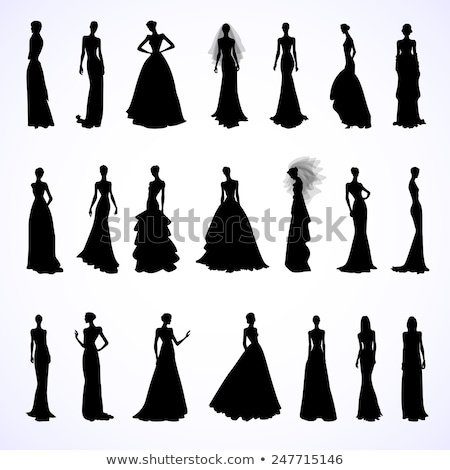 ストックフォト: Girl Silhouette In A Gown