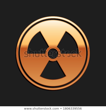 ストックフォト: Radioactive Sign Golden Vector Icon Design