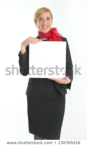ストックフォト: Woman Stewardess With Blank Board