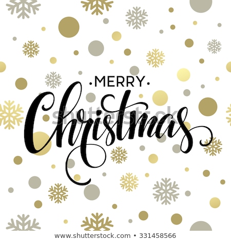 Stok fotoğraf: Merry Christmas Gold Glittering Lettering Design Vector Illustration Eps 10