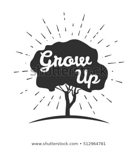 Grow Up Concept Tree Crown Poster Or Print Vector Illustration Foto stock © Khabarushka