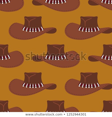 Stock photo: Cowboy Hat Pattern Australian Cap Background Western Clothing