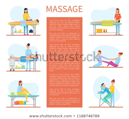 Stockfoto: Massage Chair And Table Cartoon Equipment Set