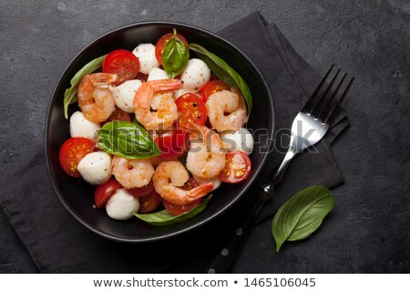 Foto stock: Fresh Caprese Salad With Shrimps