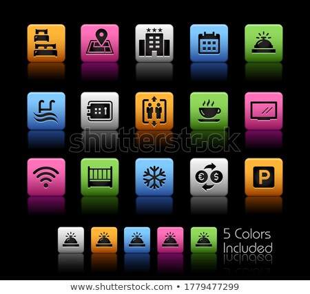 Hotel And Rentals Icons 1 Of 2 Colorbox Series Foto stock © Palsur