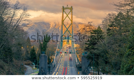 Stock fotó: Vancouver Bc City Skyline And Lions Gate Bridge