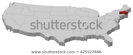 Map Of The United States Massachusetts Highlighted Foto stock © Schwabenblitz