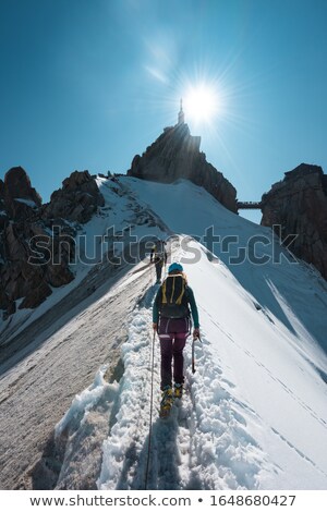 Zdjęcia stock: Team Of Mountaineers Heading To The Summit