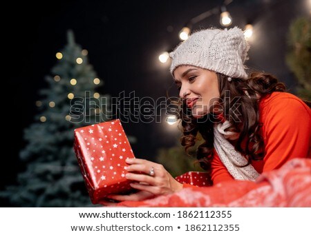 Foto stock: Brunette Lady Dancing In The Shiny Room