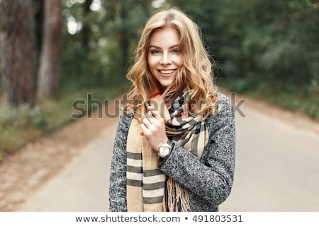 Smiling Girl In The Forest Stok fotoğraf © Alones