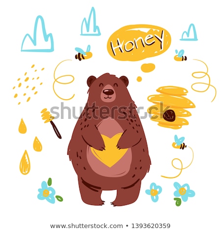Cartoon Vector Doodles Honey Colorful Funny Illustration Foto stock © curiosity