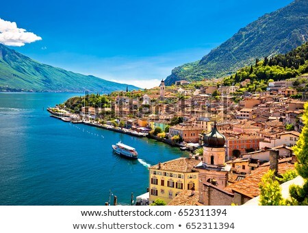 Italy Lake Garda Limone Sul Garda Town Stockfoto © xbrchx