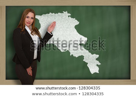 Teacher Showing Map Of Armenia On Blackboard [[stock_photo]] © vepar5