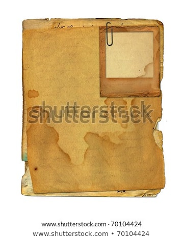 Stock foto: Set Of Old Paper Slides On White Isolated Background