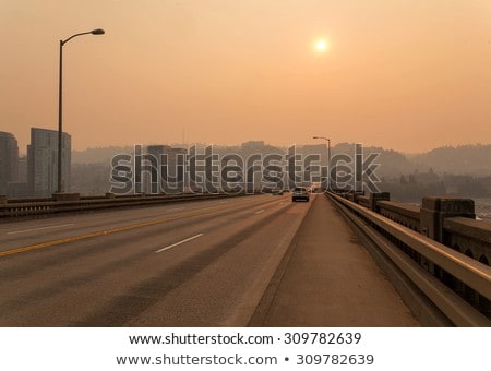 Stock photo: Afternoon Haze In Portland Ross Island Bridge