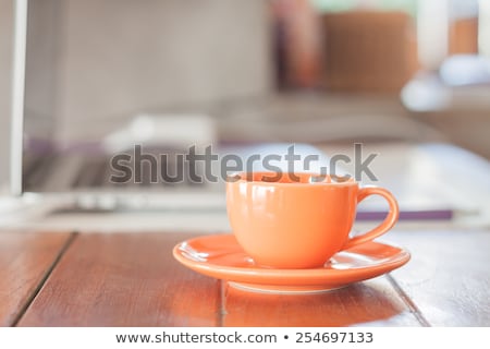 Mini White Coffee Cup On Work Station Foto d'archivio © punsayaporn