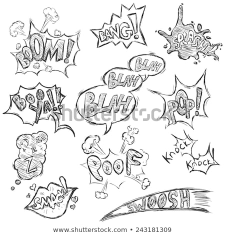 Stock fotó: Vector Set Of Sketch Comics Phrases And Effects