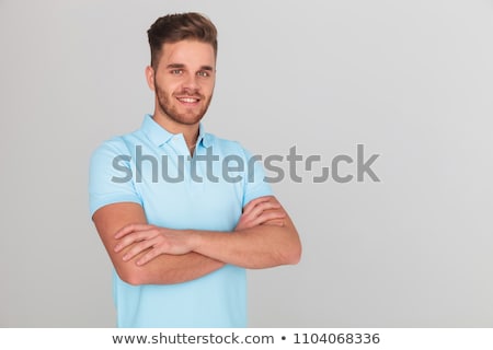 Сток-фото: Portrait Of Confident Man Wearing A Light Blue Polo T Shirt