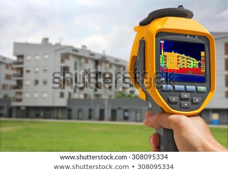 Foto stock: Thermal Image On Residential Building