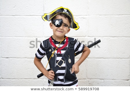 Foto stock: Little Boy Dressed As Pirate