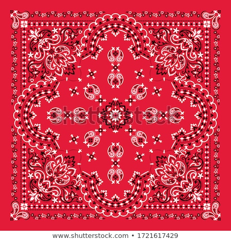 Stockfoto: Vector Ornament Bandana Print Traditional Ornamental Ethnic Pattern With Paisley And Flowers Silk