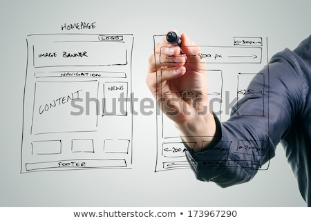Stock fotó: Designer Drawing Website Development Wireframe