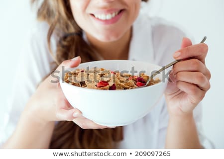 Stock fotó: Woman Eating Cereals