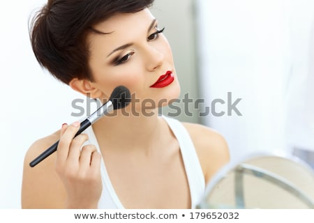 Stock fotó: Applying Blush On Perfect Skin