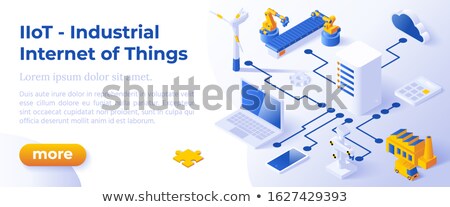 Industrial Internet Of Things - Banner Layout Template For Website And Mobile Website Development Stock foto © Tashatuvango