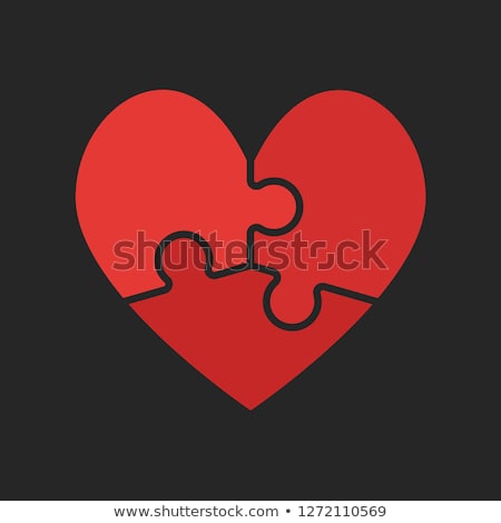 ストックフォト: Puzzle Heart Vector Illustration Background